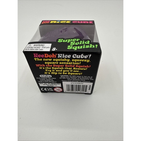 Nee Doh Nice Cube Super Solid Squish Squeeze Ball Purple Squish Purple - Picture 5 of 5